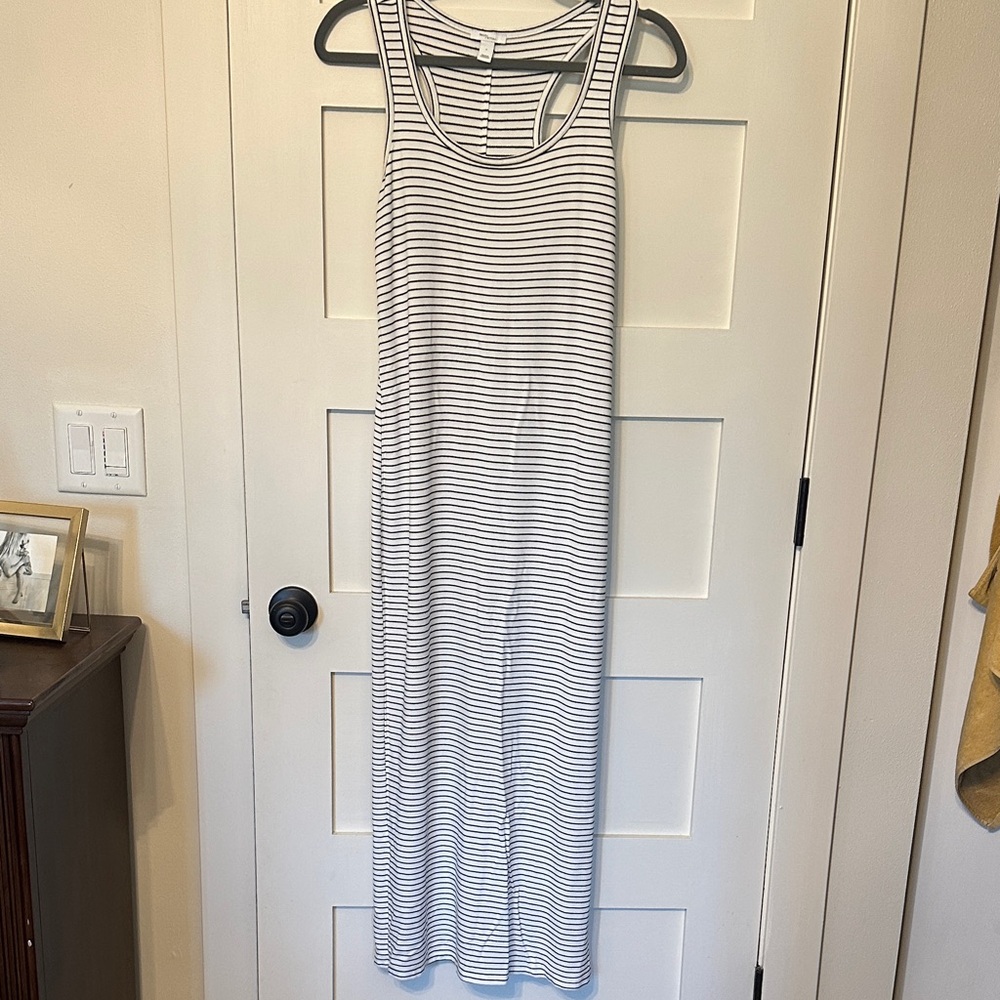 Daily Ritual Black & White Striped Tank Dress